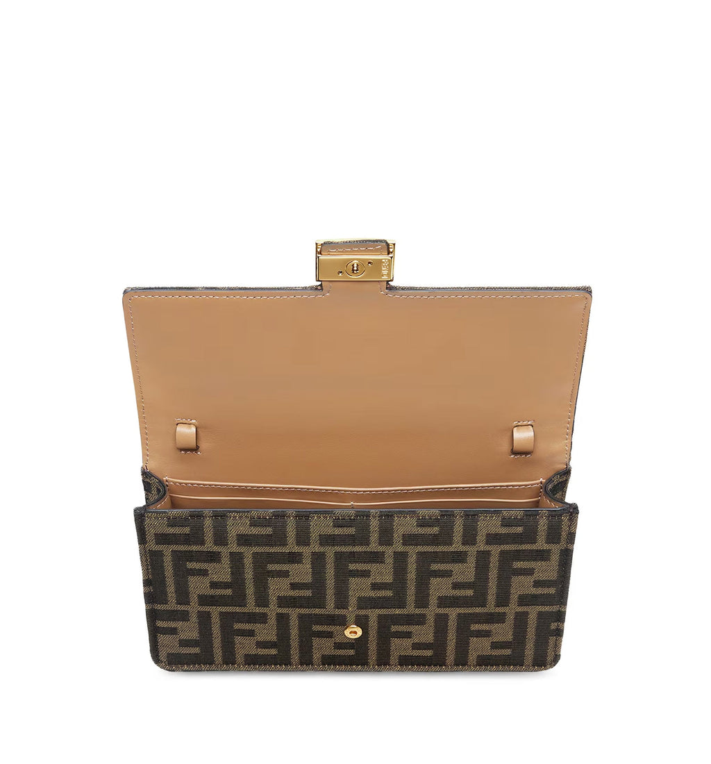 Baguette Wallet on Chain shoulder bag in FF jacquard fabric