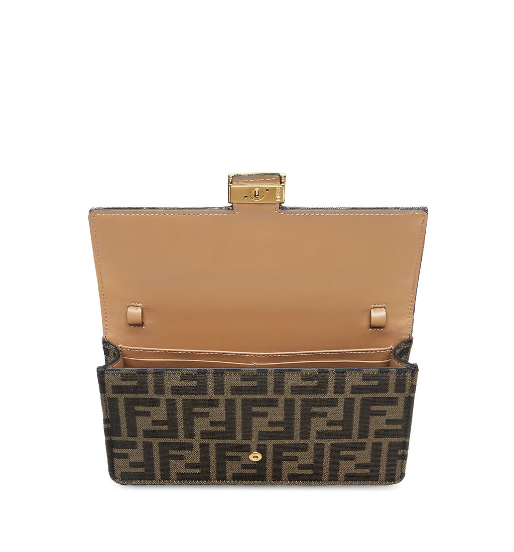 Baguette Wallet on Chain shoulder bag in FF jacquard fabric