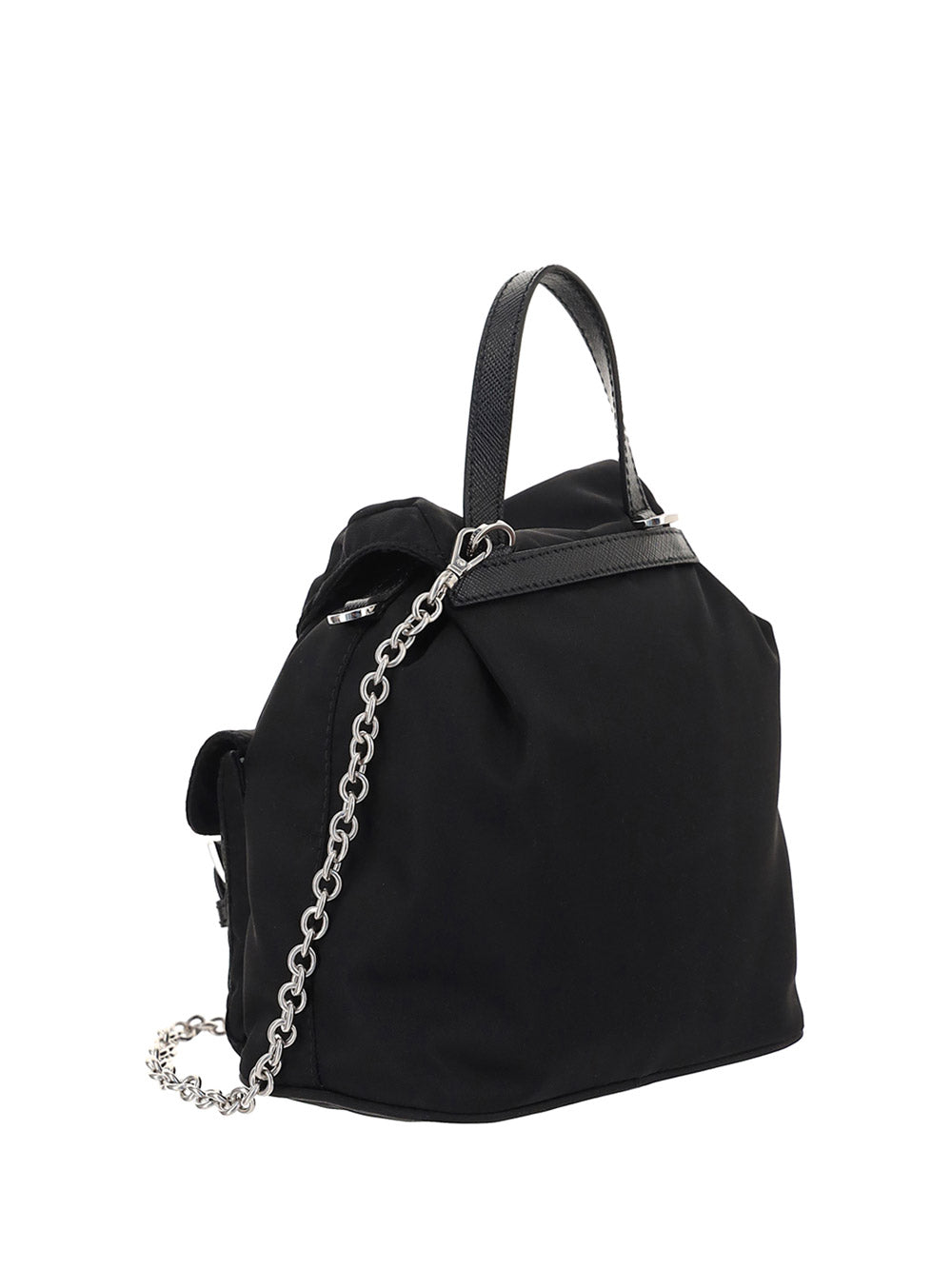 Re-nylon Mini Backpack with Chain - Black