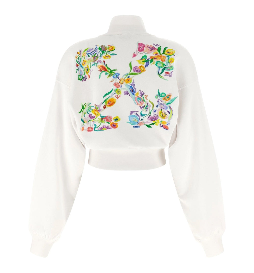 Arrow Glowing Flower Cropped Sweatshirt