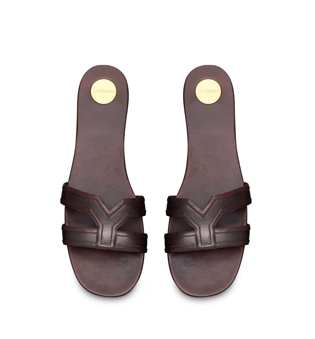 Mabrouka Slides In Smooth Leather
