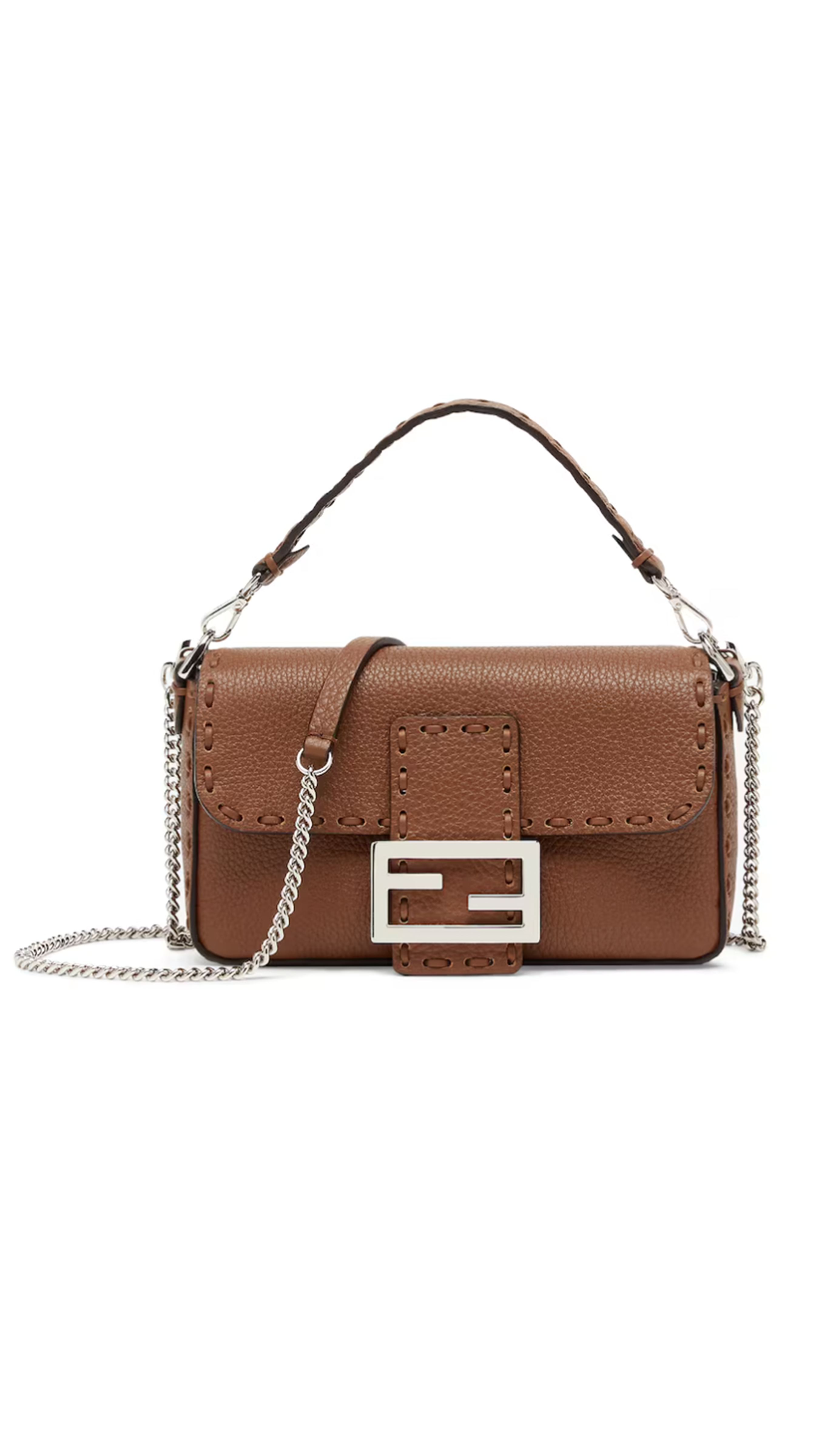 Mini Baguette Selleria Bag - Saddle Brown