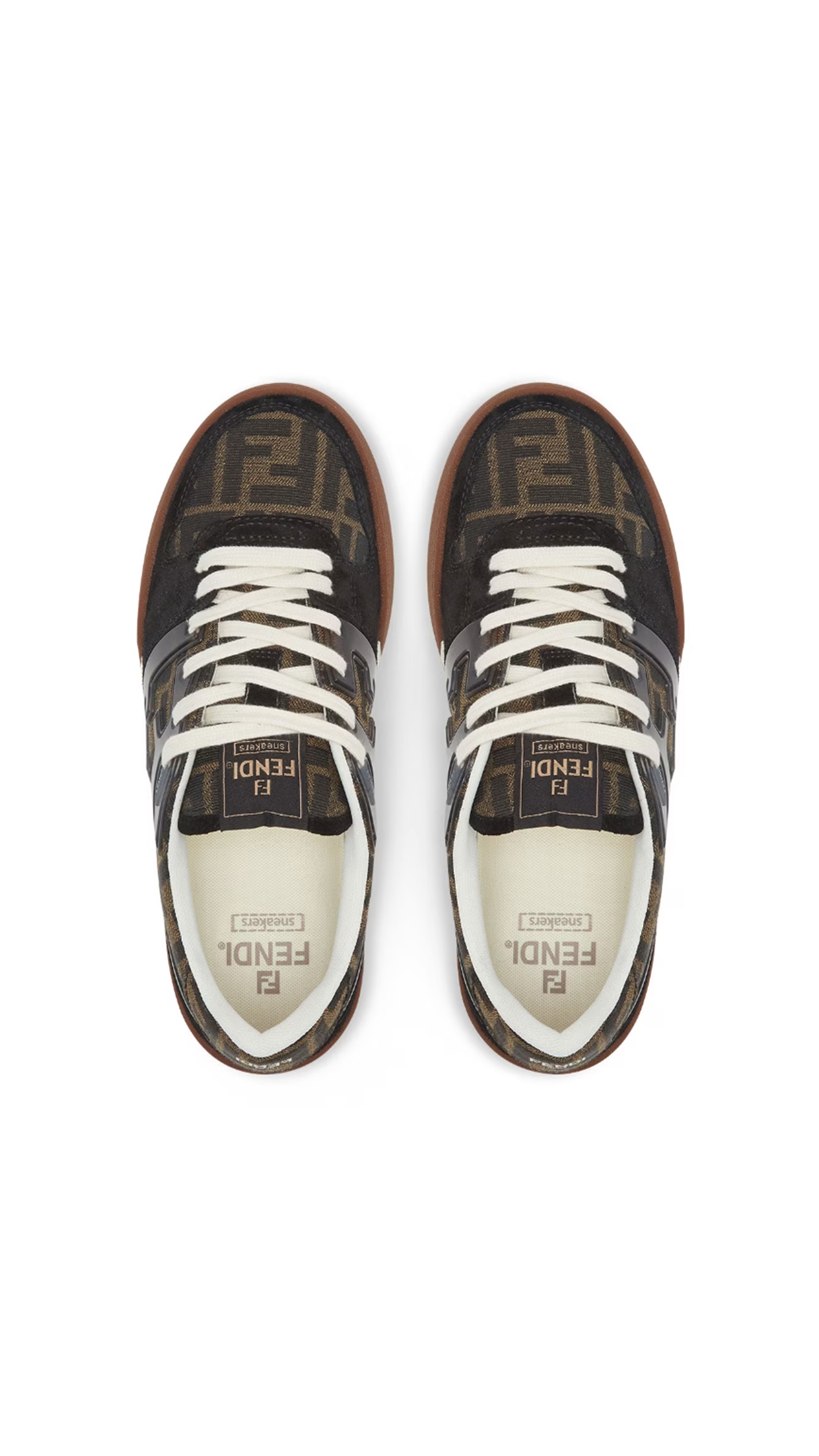 Fendi Match Canvas Sneakers - Brown/Black