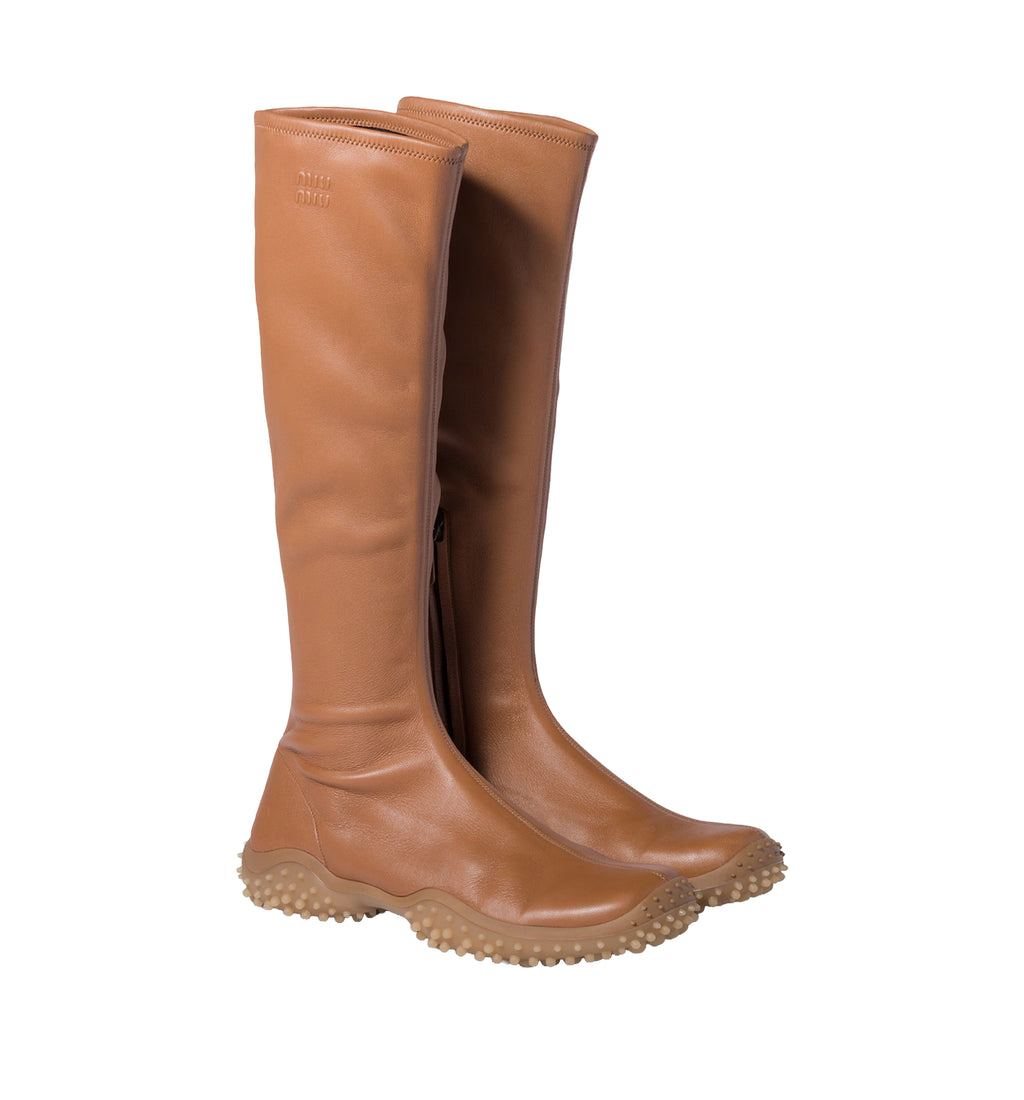 Stretch Nappa Leather Boots