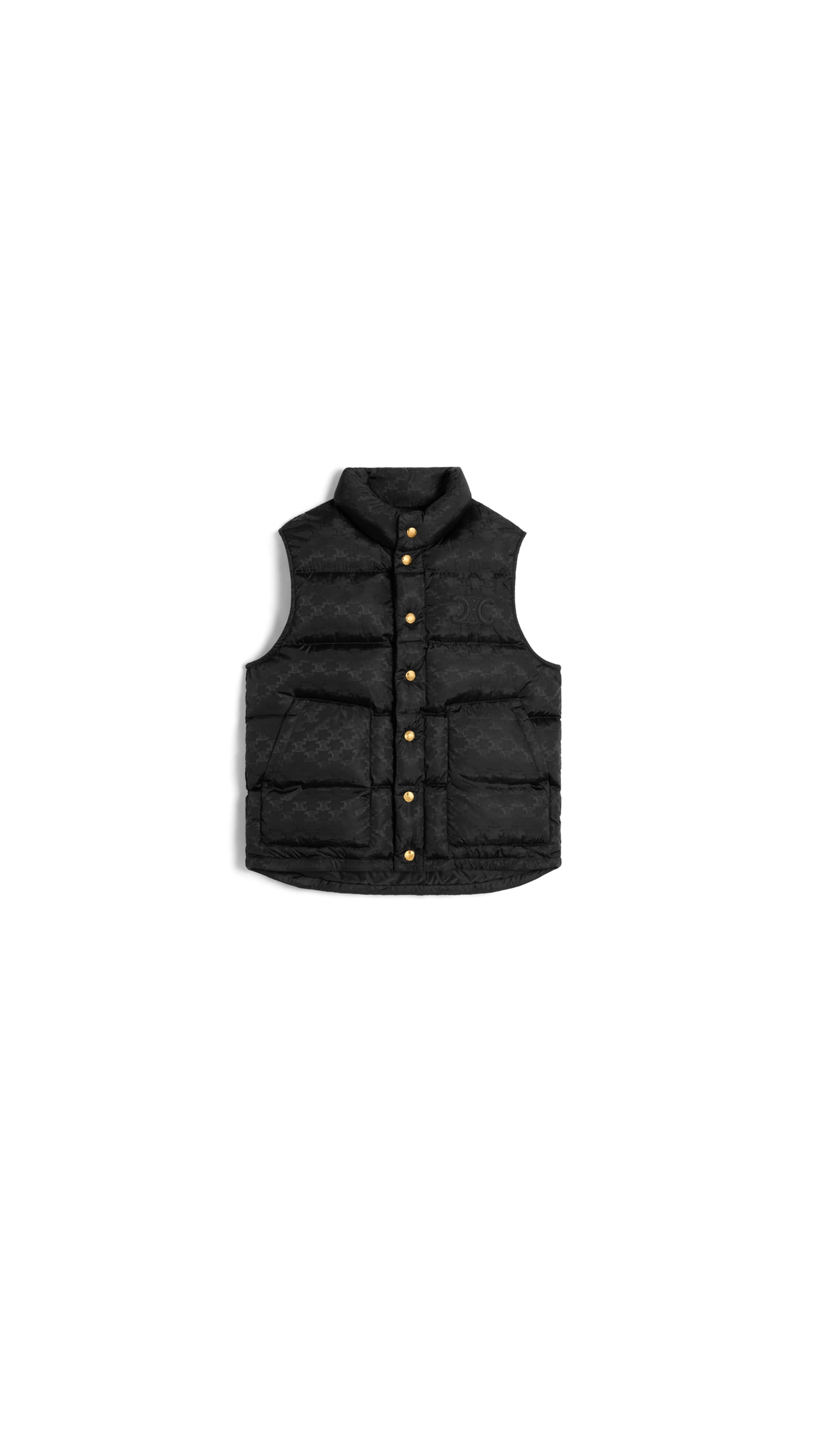 Monogrammed Blouson Jacket In Quilted Nylon - Black