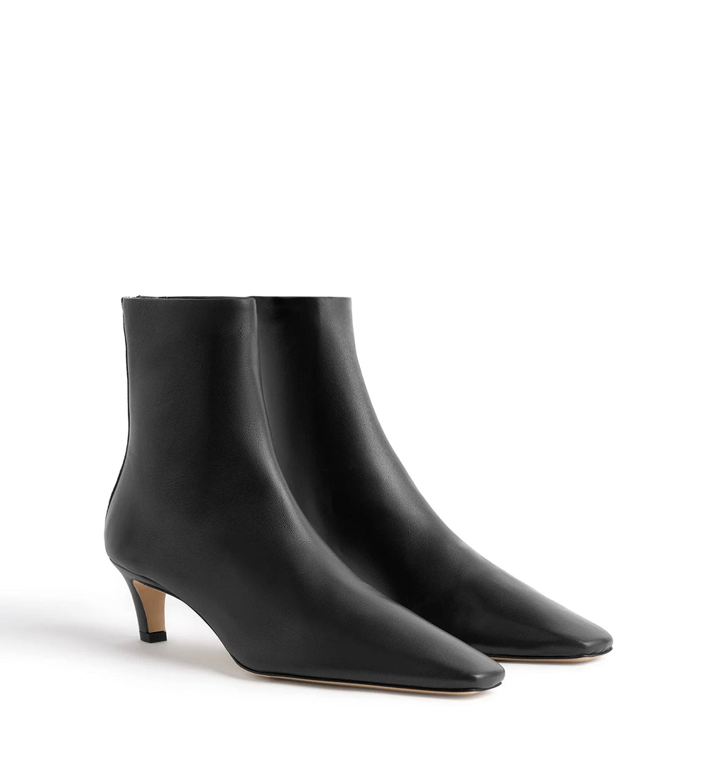 Nappa mid-heel boots