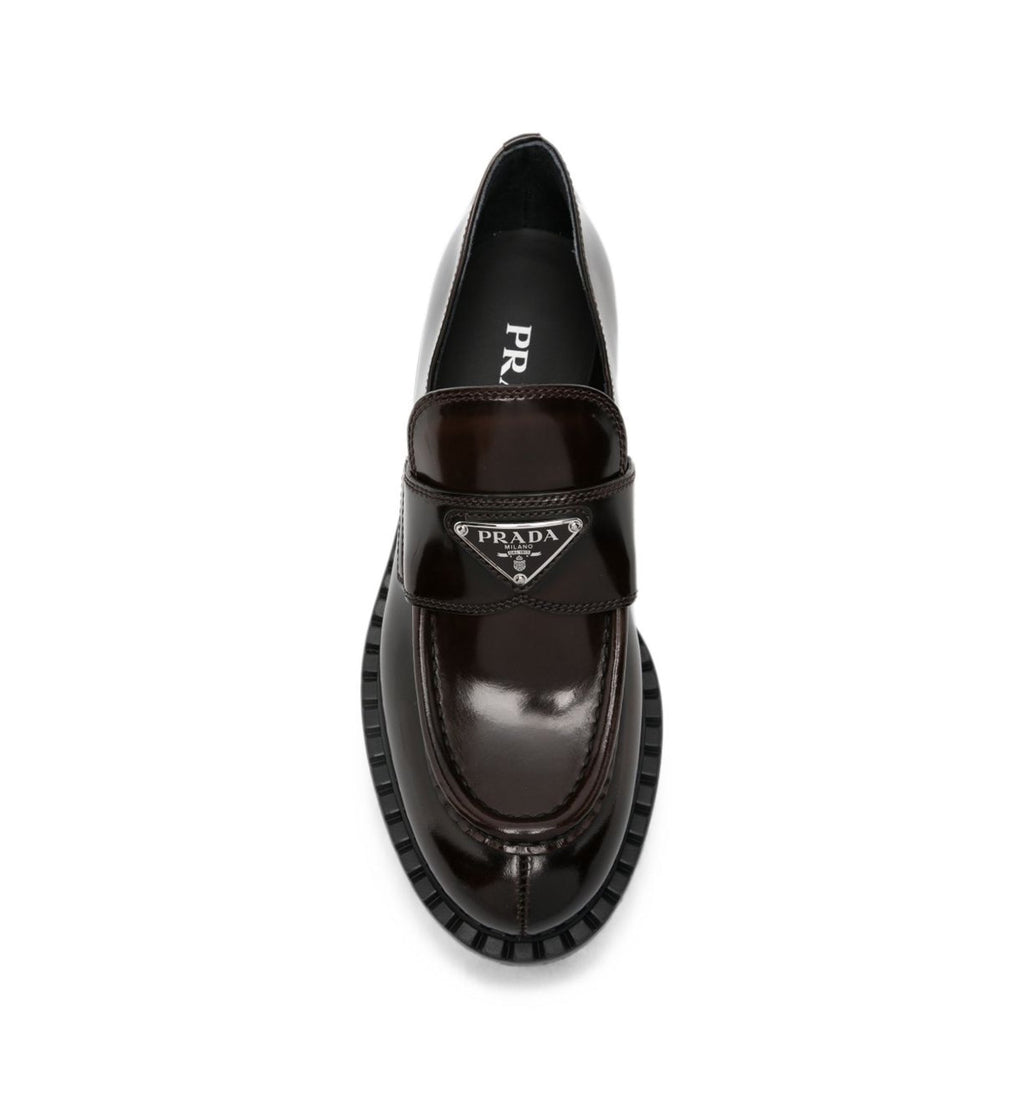 Chocolate Brushed Leather Loafers