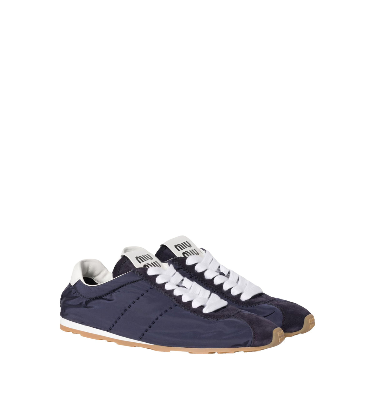 Plume Technical Fabric And Suede Sneakers