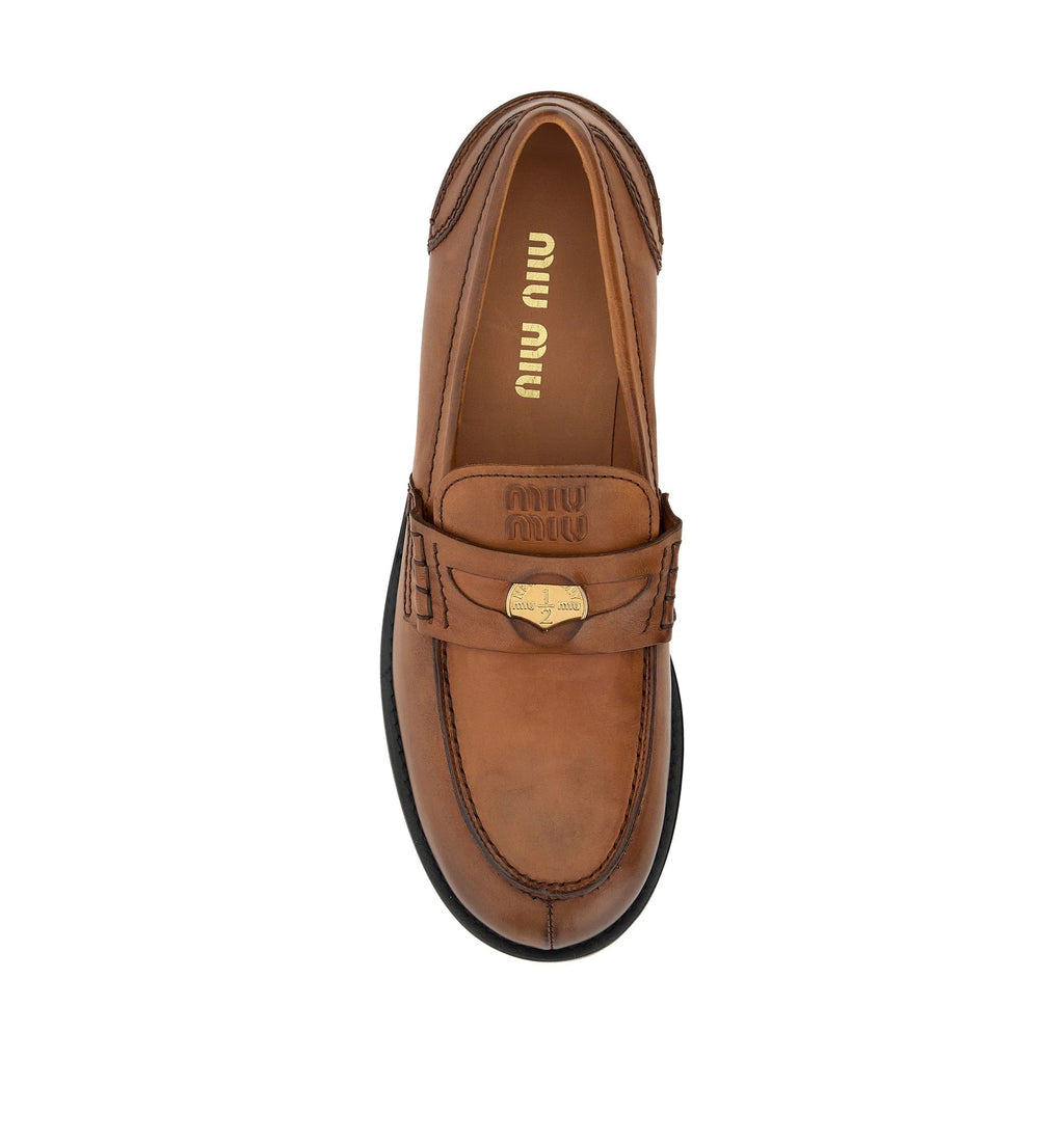 Waxed Leather Loafers