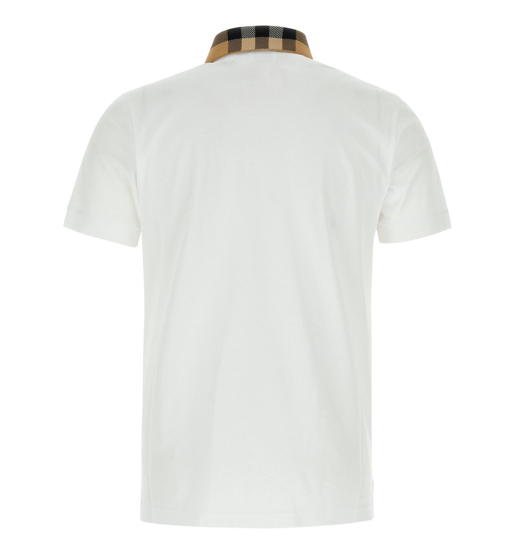 Check Collar Cotton Polo Shirt
