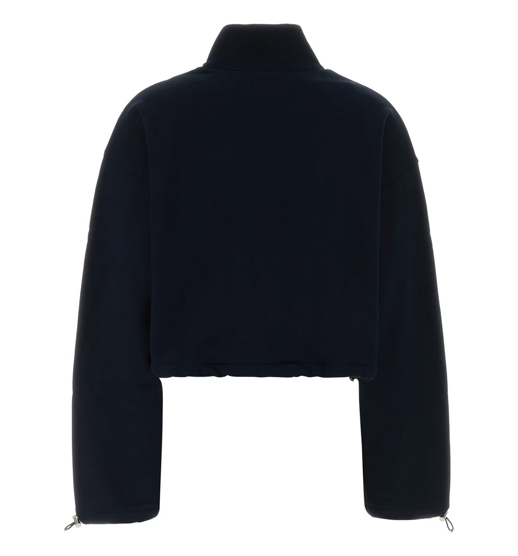 Zip-Up Cropped Sweatshirt