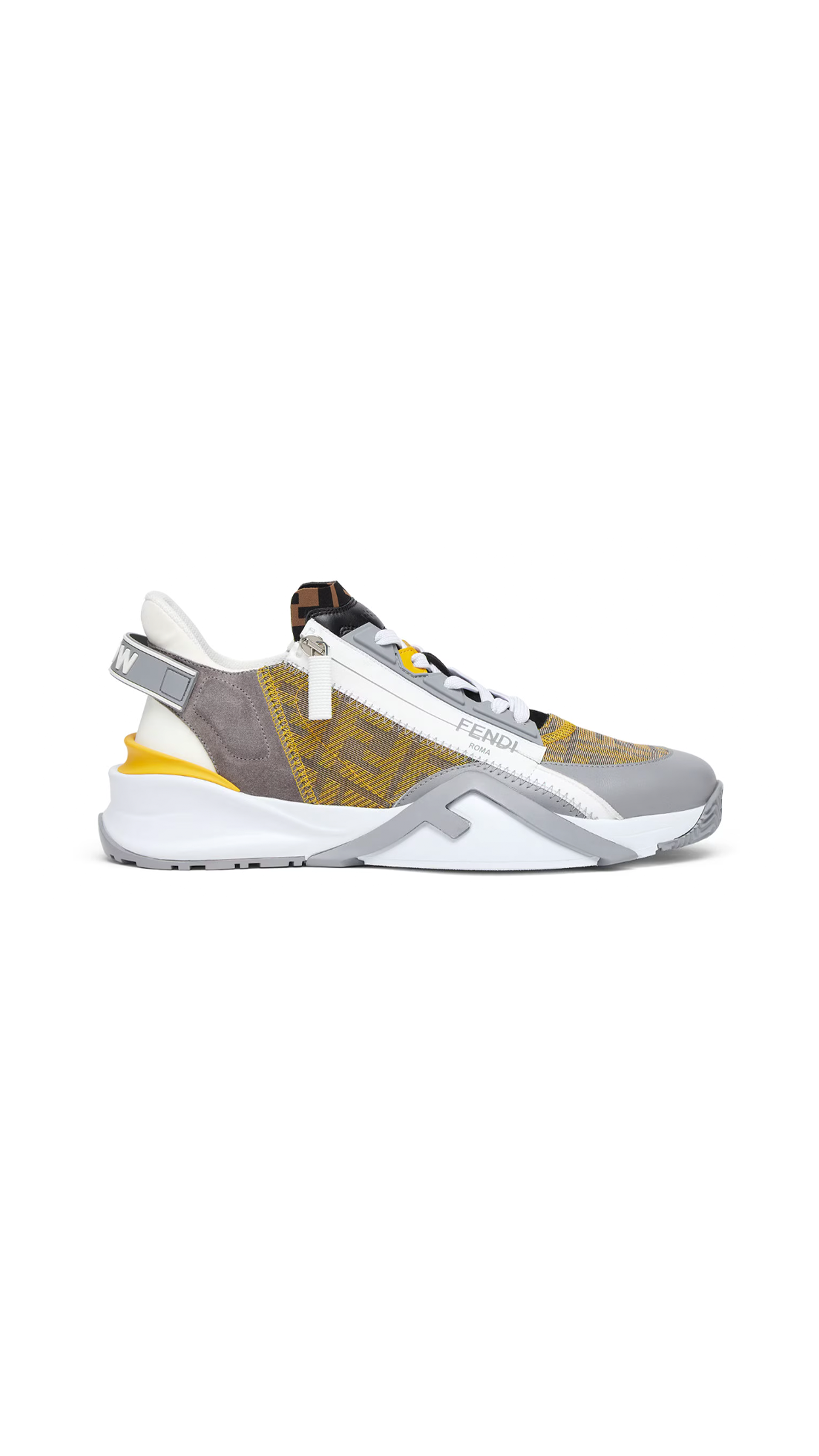 Fendi Flow Mesh Sneakers - White/Grey/Yellow