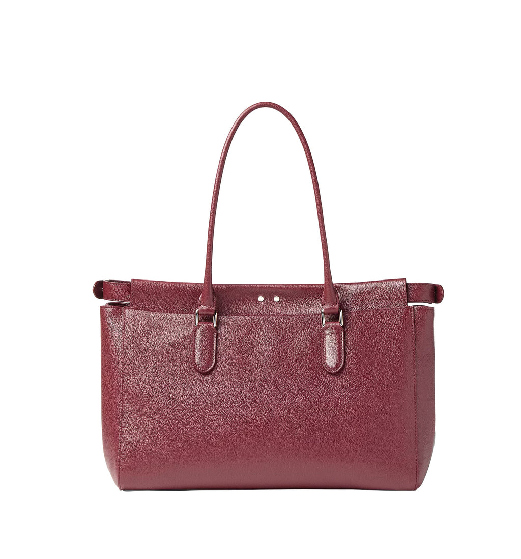 Peekaboo Tote Small Dark Red Leather Bag