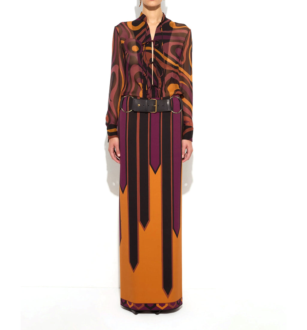 Nastri Print Tecno Couture Skirt