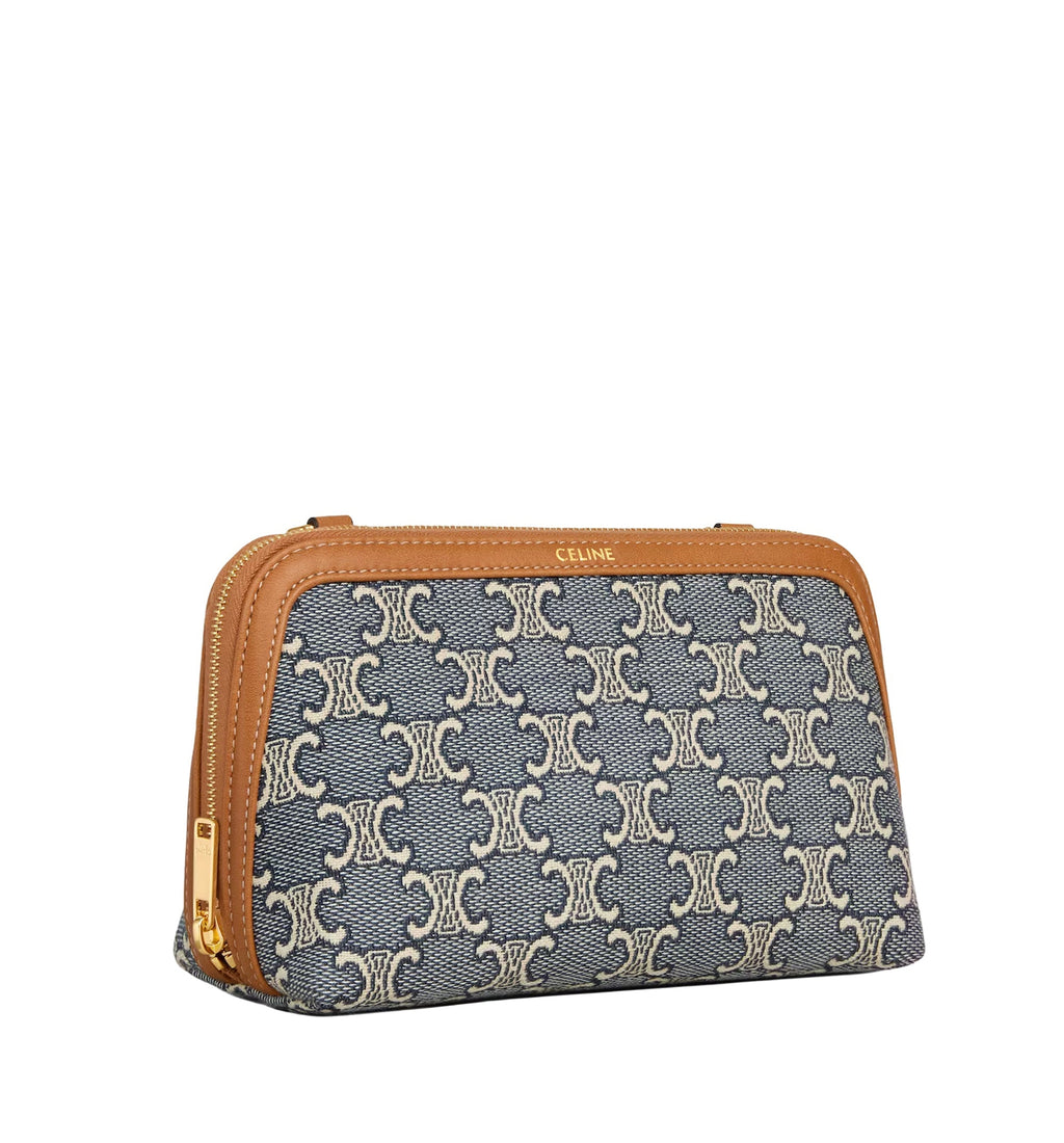 Clutch on Chain in Jacquard Triomphe All Over