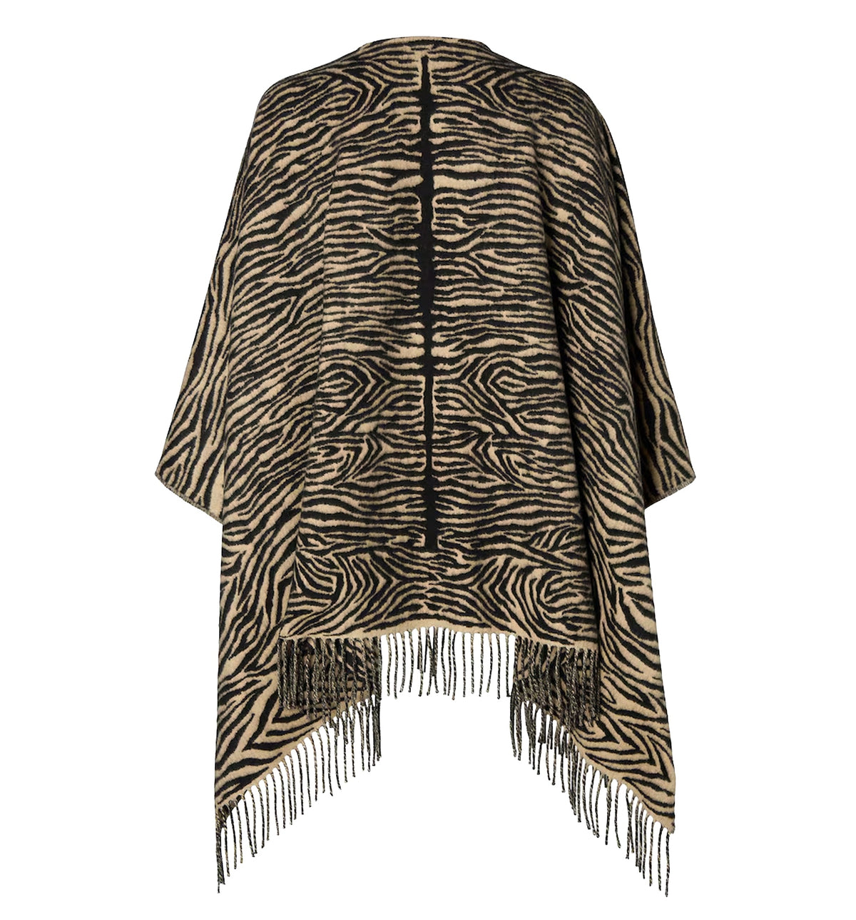 Wool Poncho with Tiger Animalier Print -