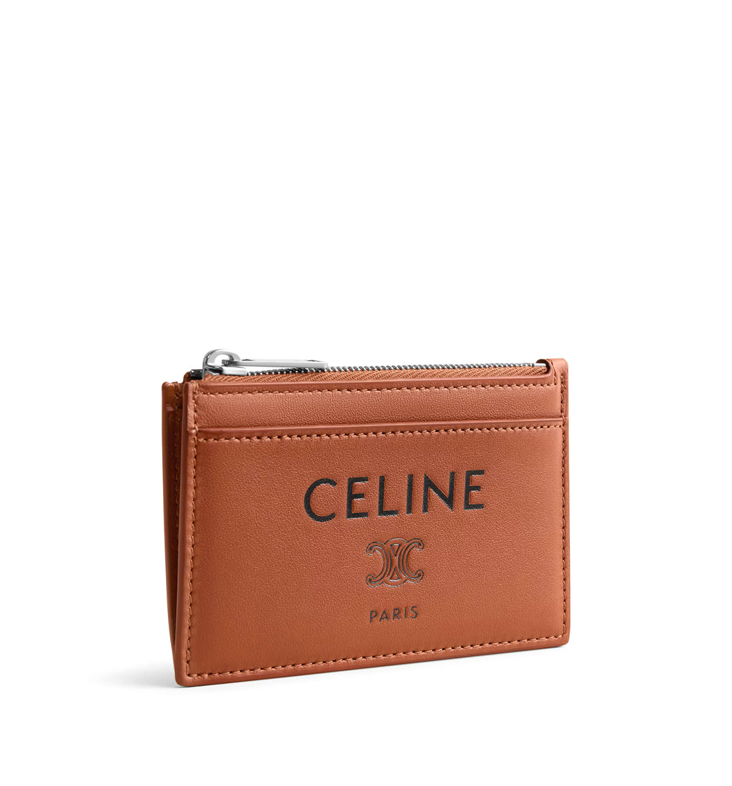 Zipped Card Holder in Smooth Lambskin