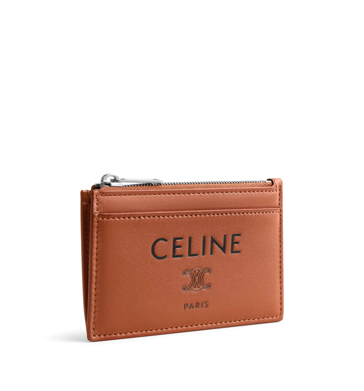 Zipped Card Holder in Smooth Lambskin