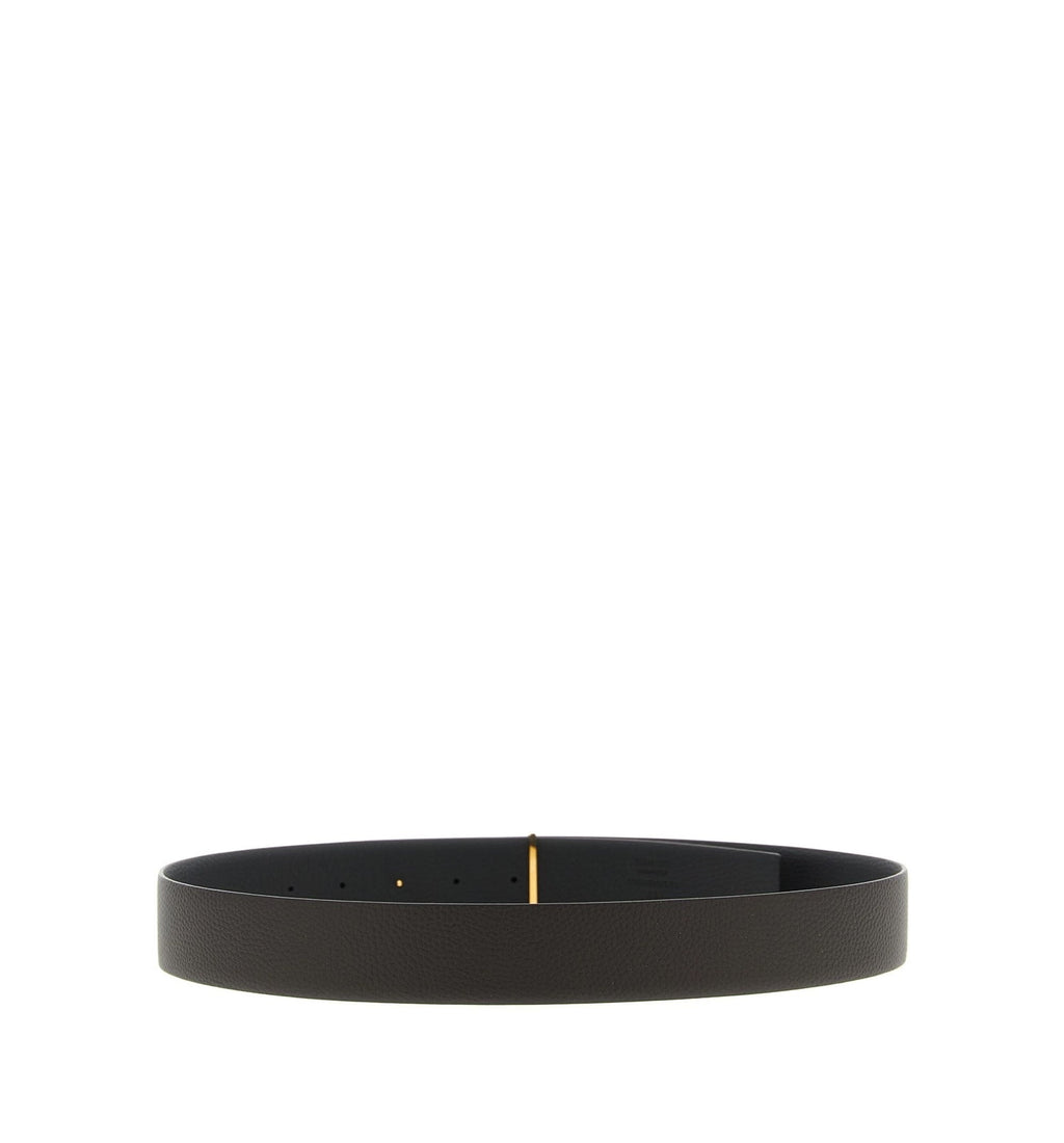 Grain Leather Slim T Reversible Belt