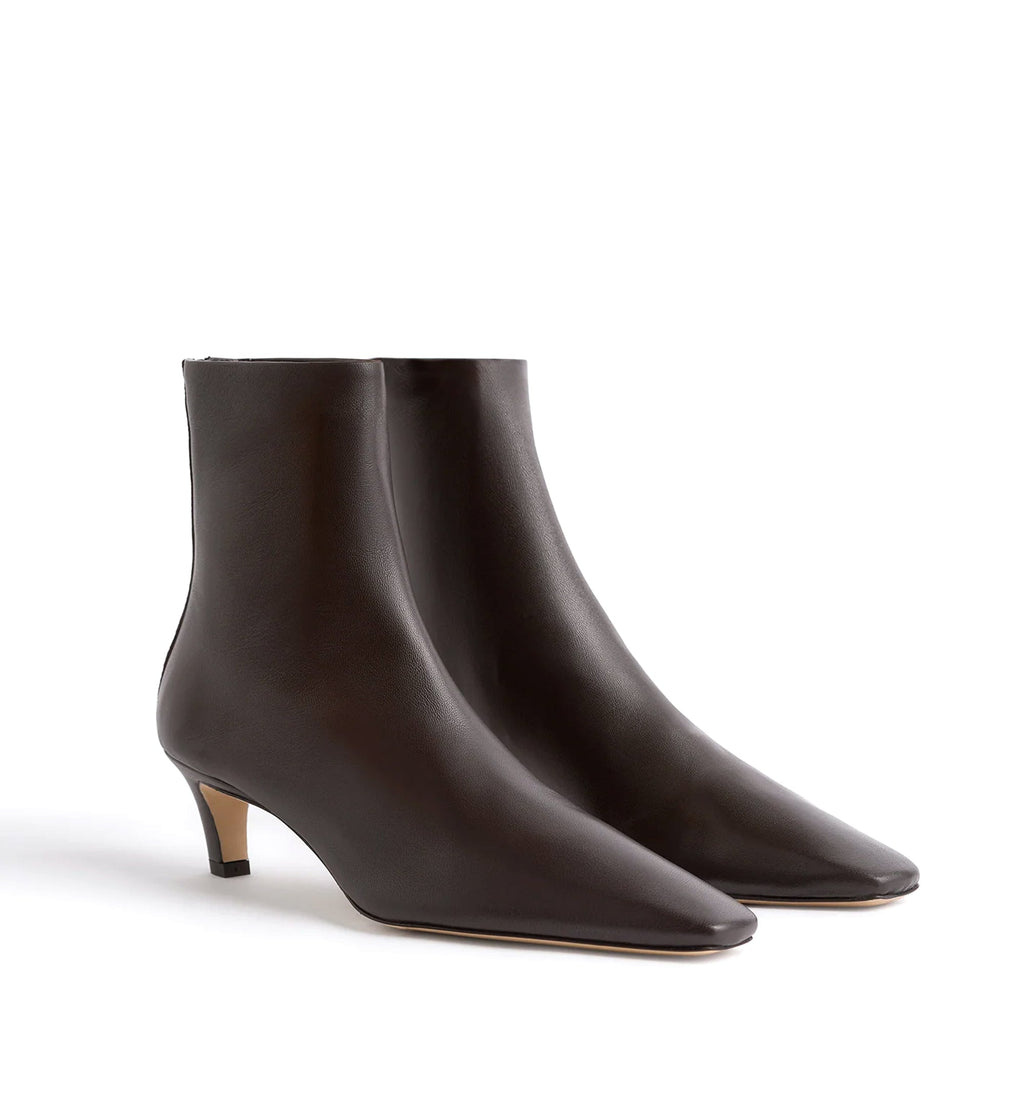 Nappa mid-heel boots