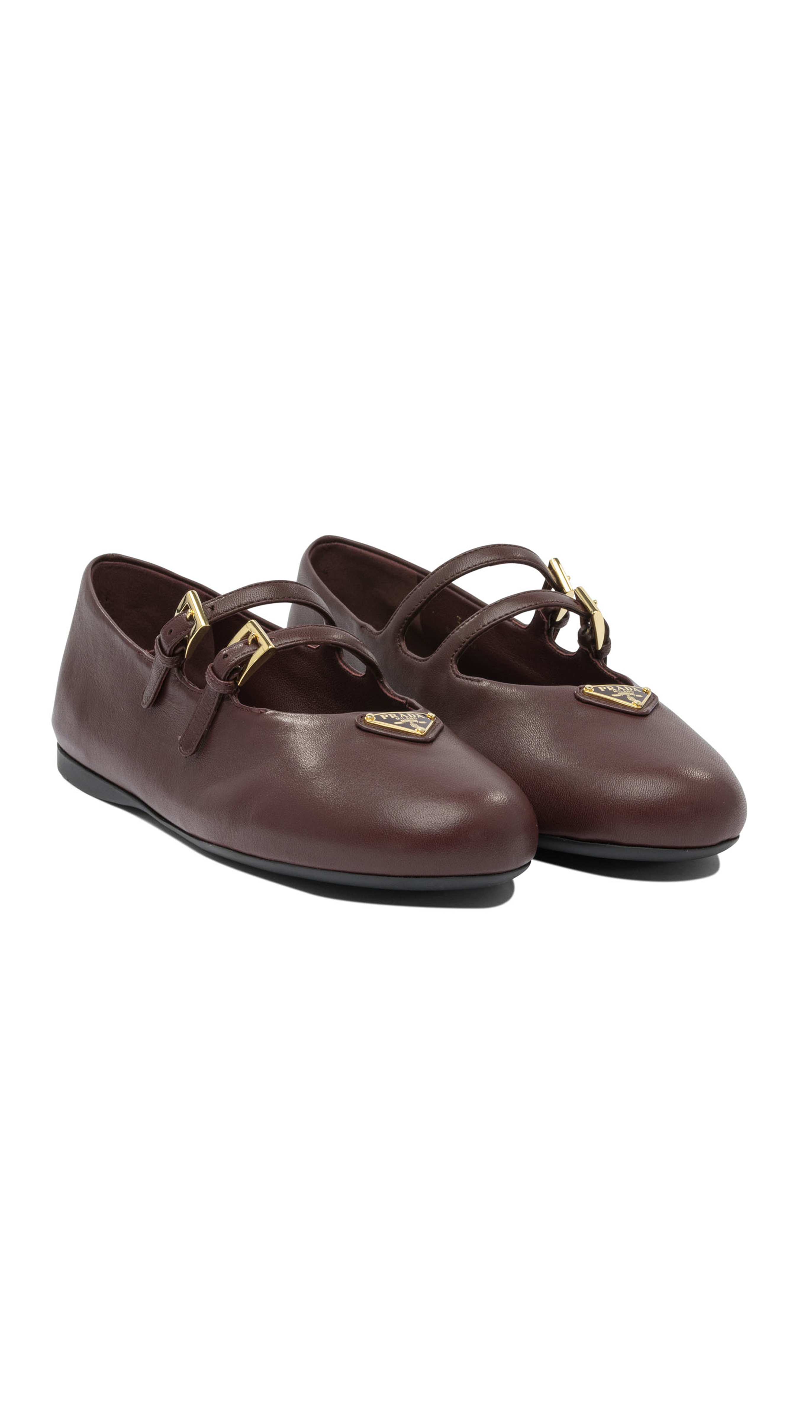 Nappa Leather Ballerinas - Burgundy