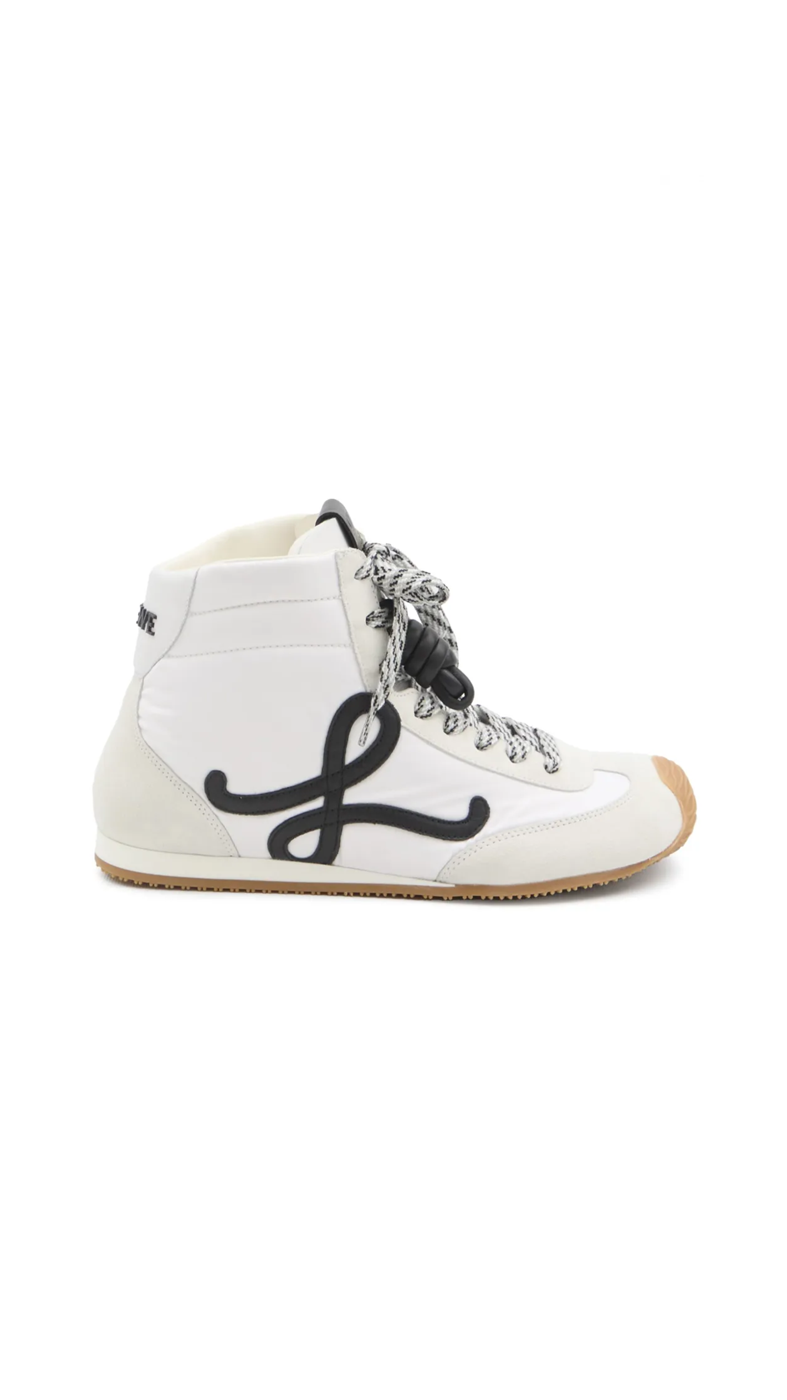 Ballet Runner 2.0 High-top in Nylon and Calfskin - White/Black