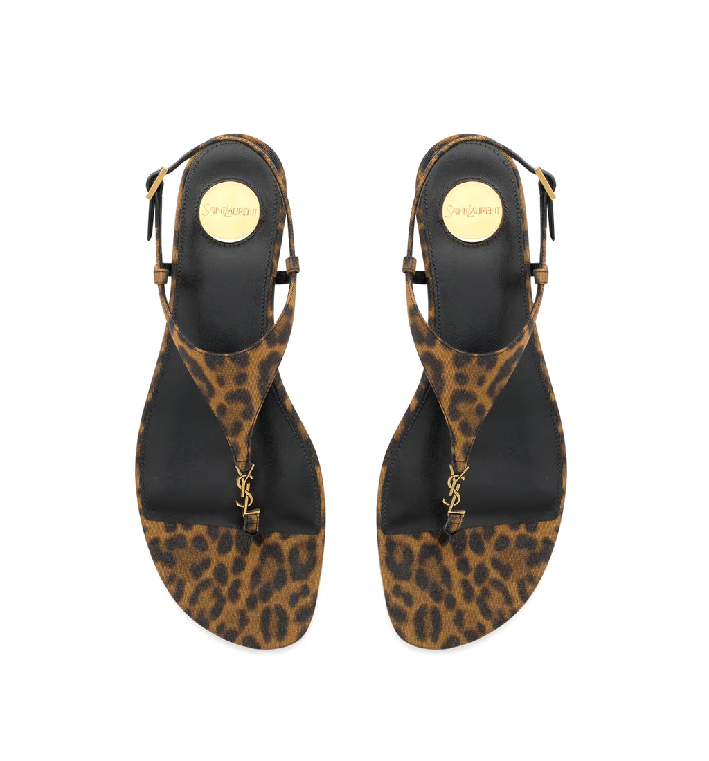 Cassandra sandals in leopard grosgrain