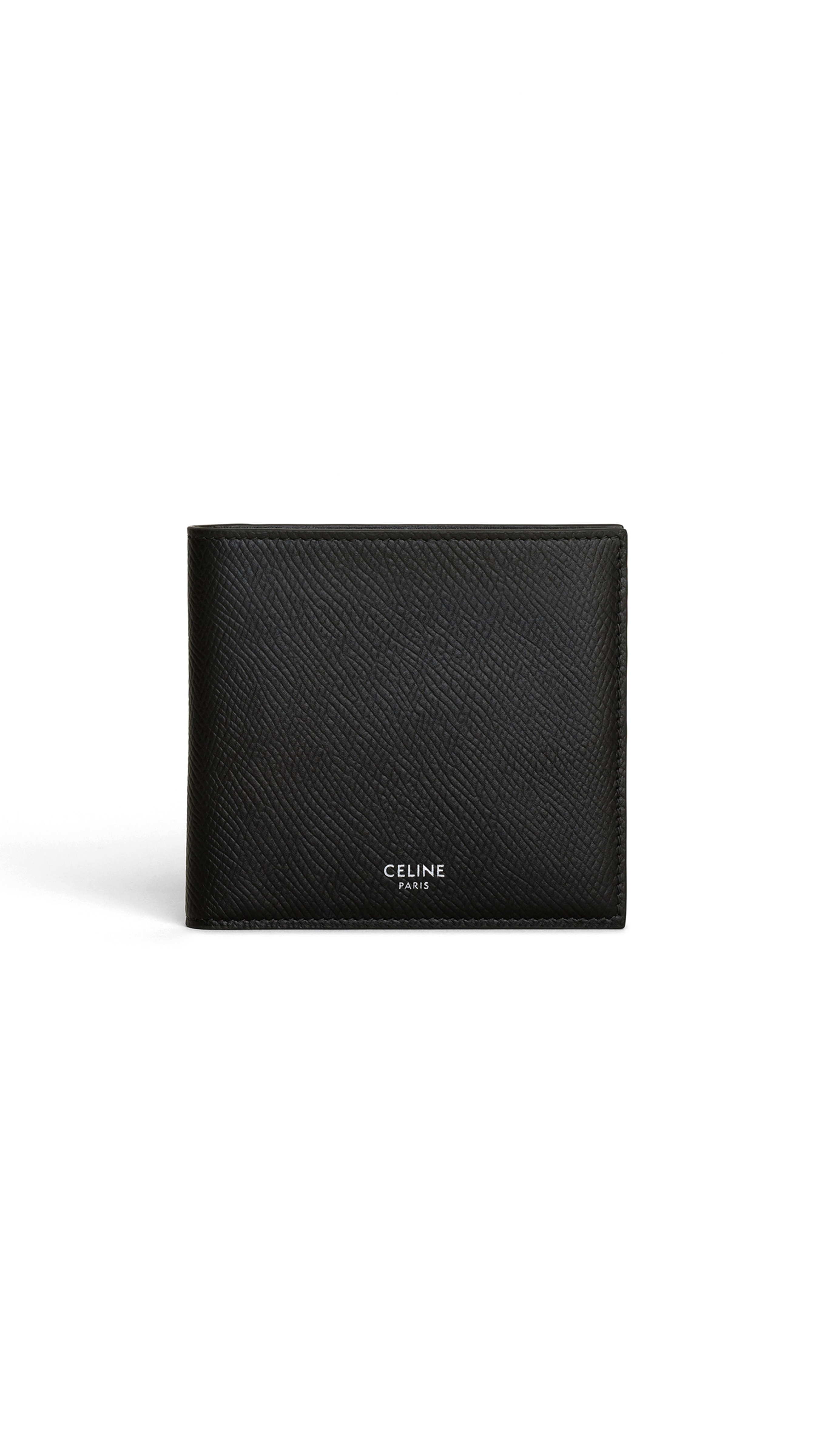 Bi-Fold Wallet in Grained Calfskin - Black