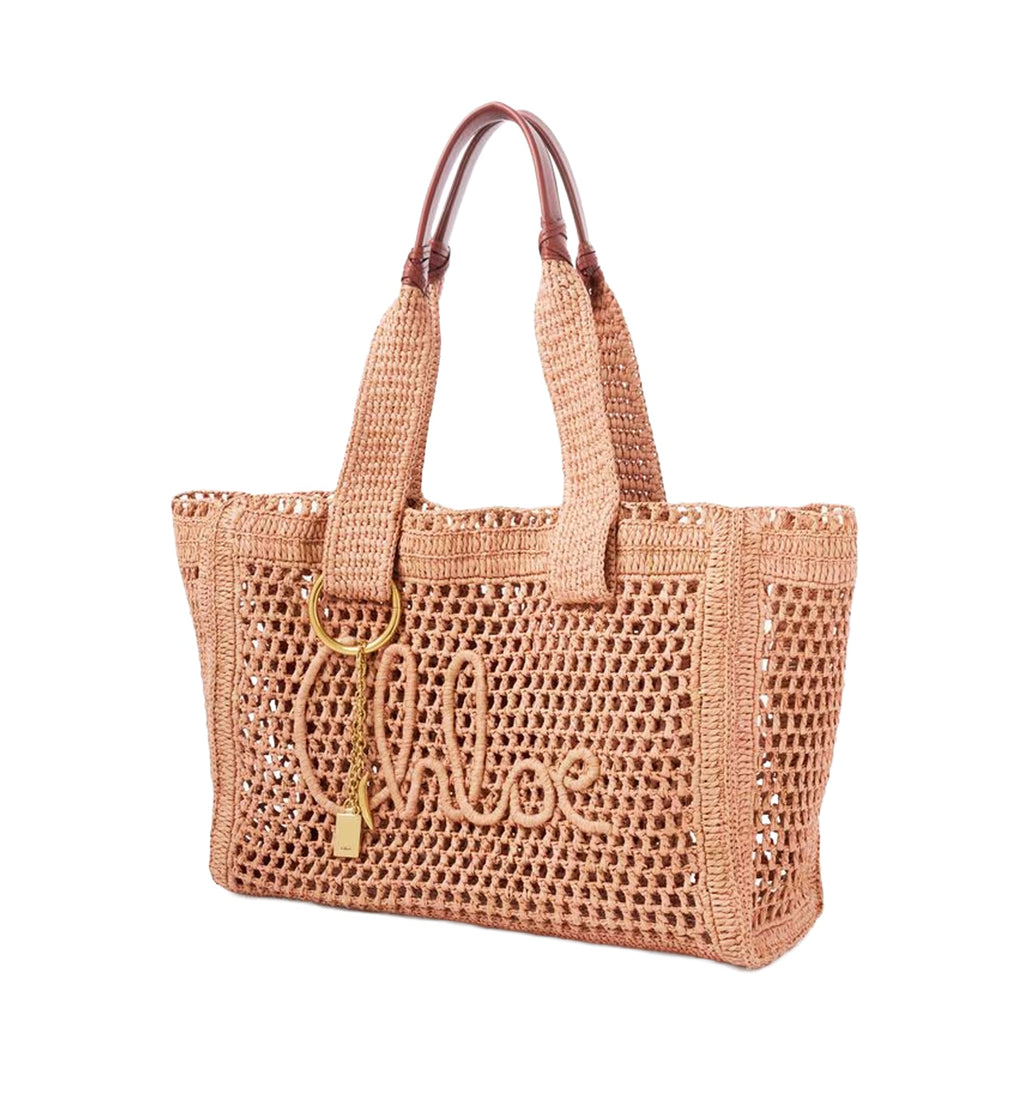 Summer Banana East-West Tote Bag In Raffia