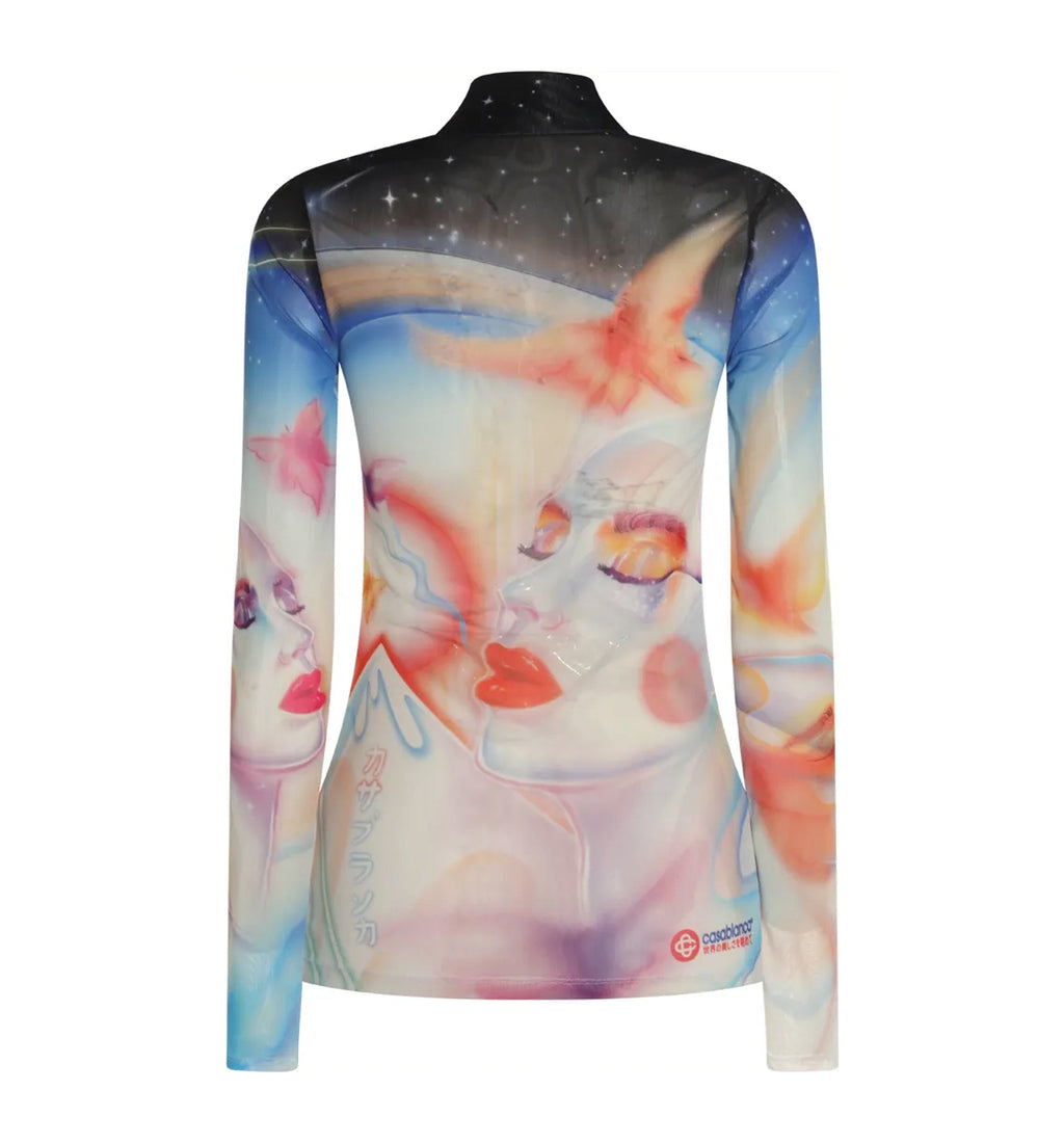 Graphic-Print Long-Sleeve Top