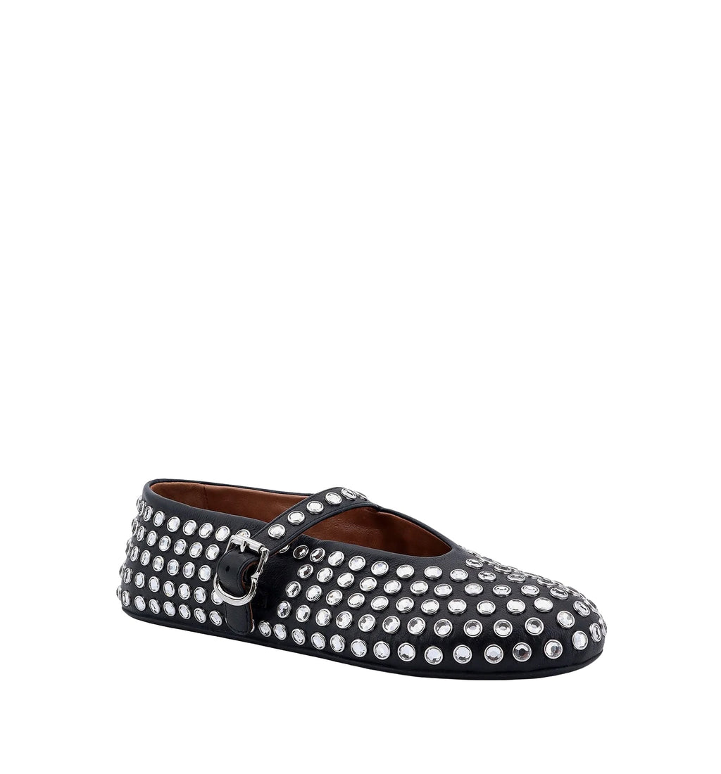 Strass Lambskin Ballet Flats