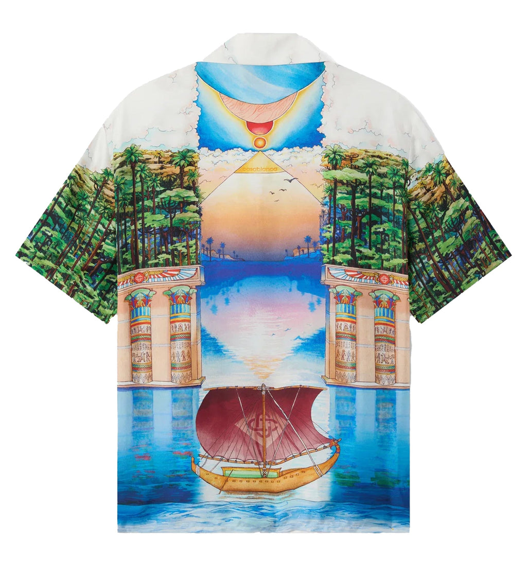 Multicolour Trompe L'Oeil Short Sleeve Silk Shirt