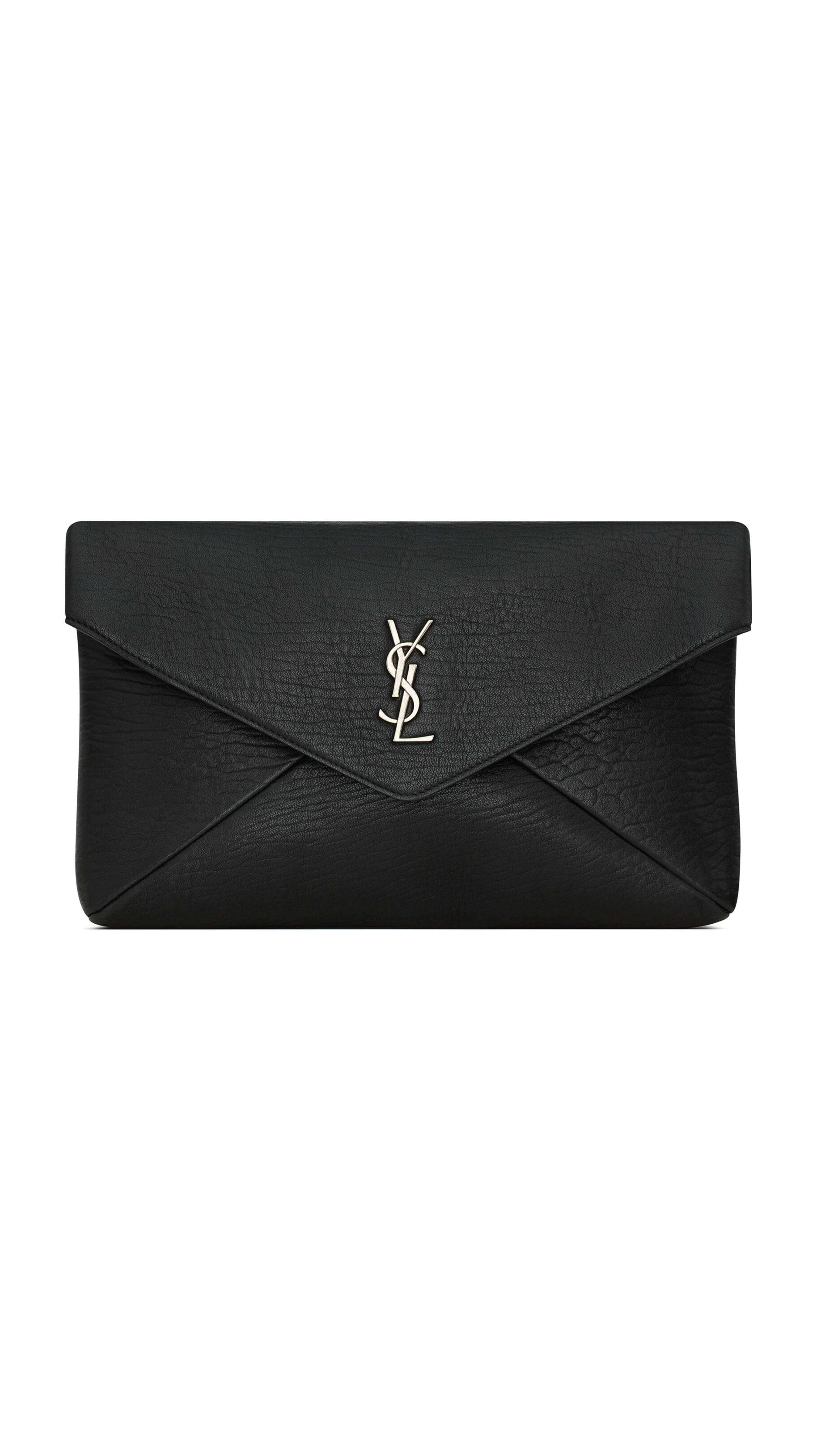 Cassandre Large Envelope Pouch in Lambskin - Black