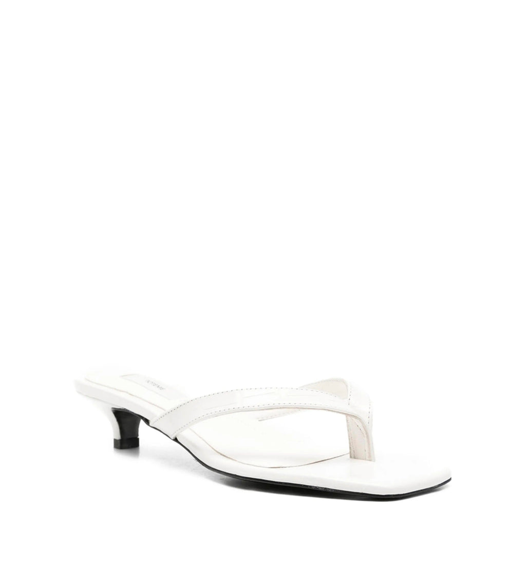 Croco-embossed Heeled Flip Flops