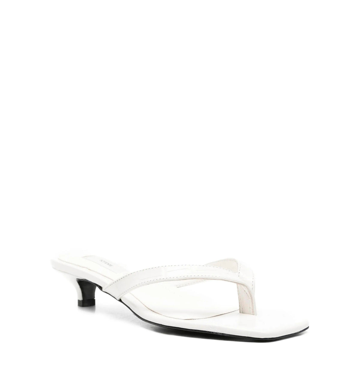 Croco-embossed Heeled Flip Flops