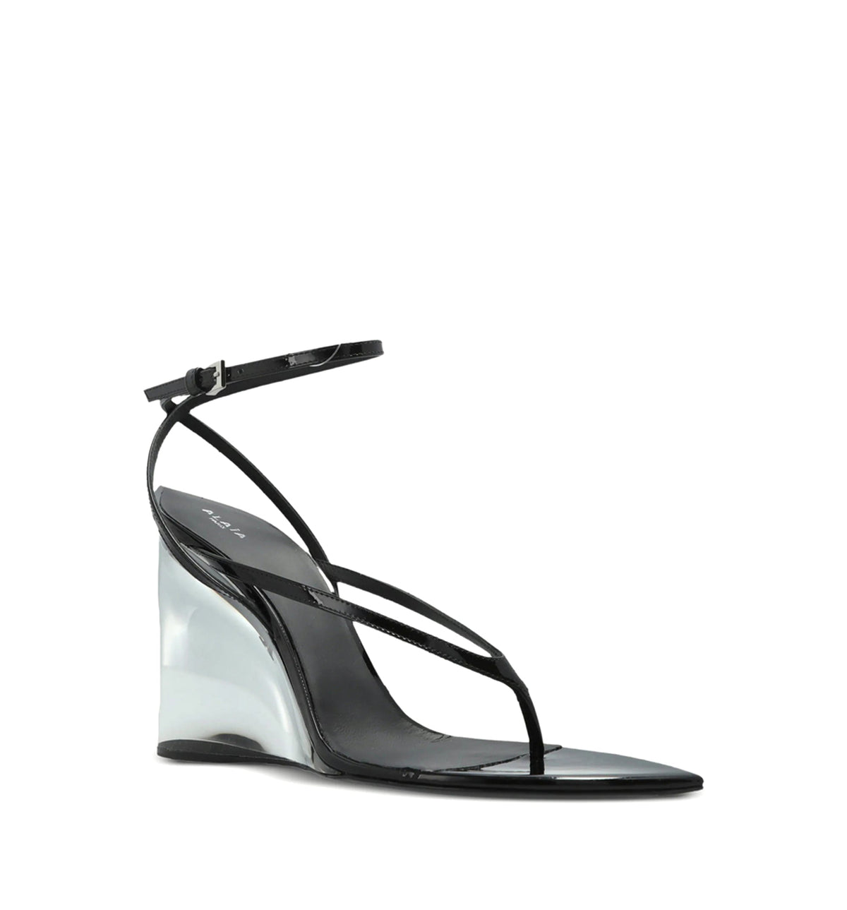 Invisible Thong Sandals In Patent Calfskin