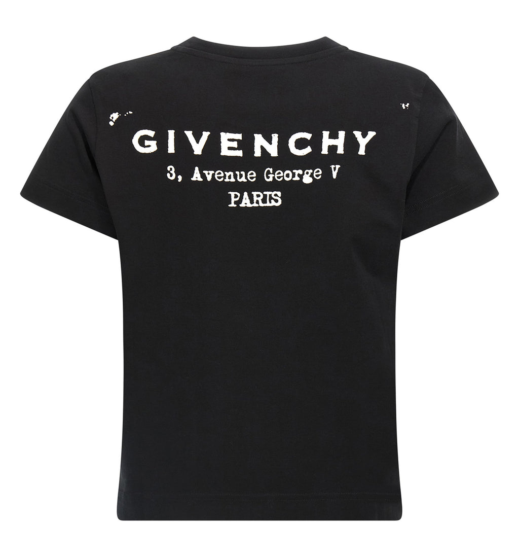 T-Shirt In Cotton With Givenchy Stamp Print