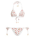 Small floral-print triangle bikini