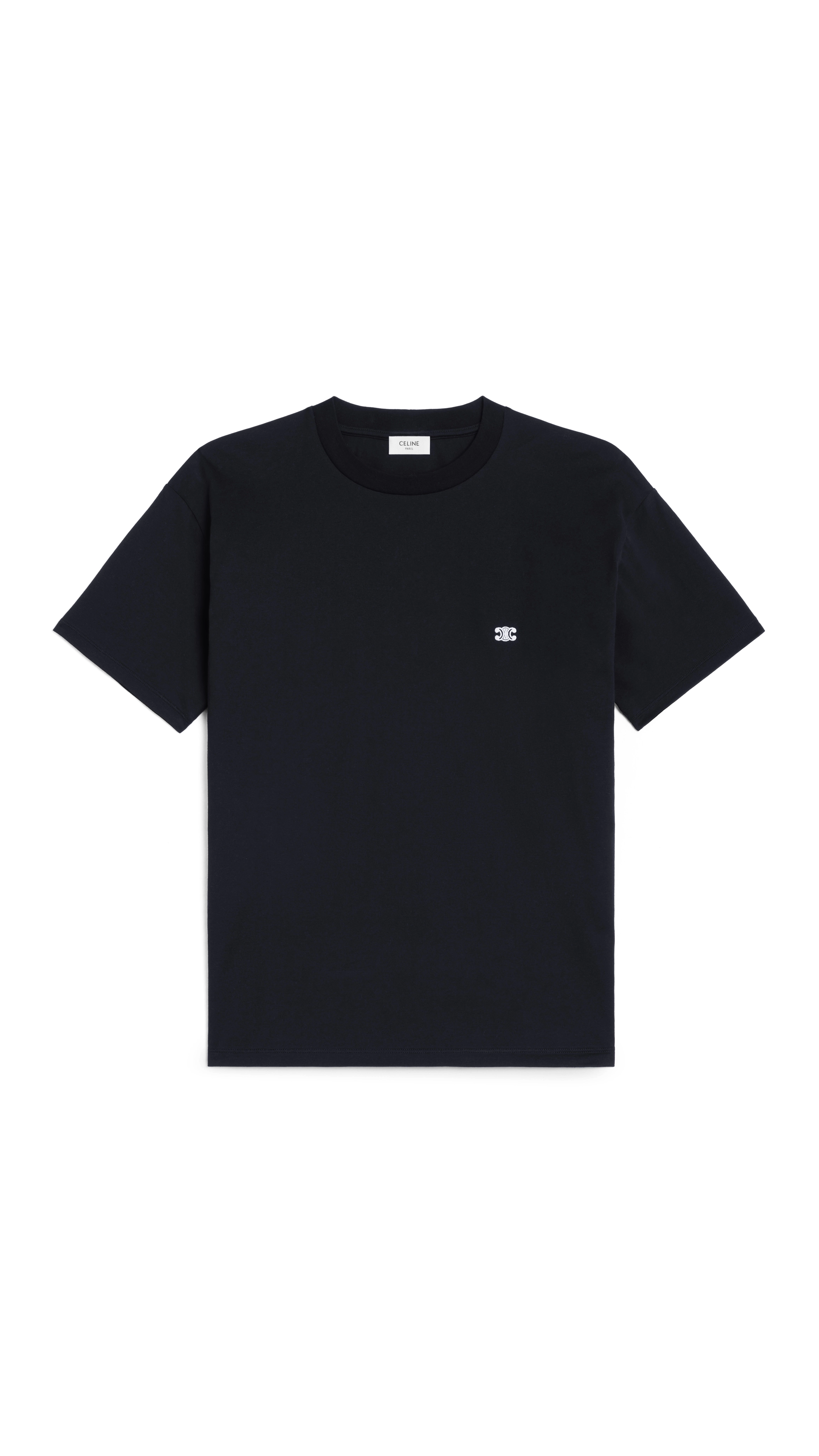 Loose Triomphe T-shirt in Cotton Jersey - Black