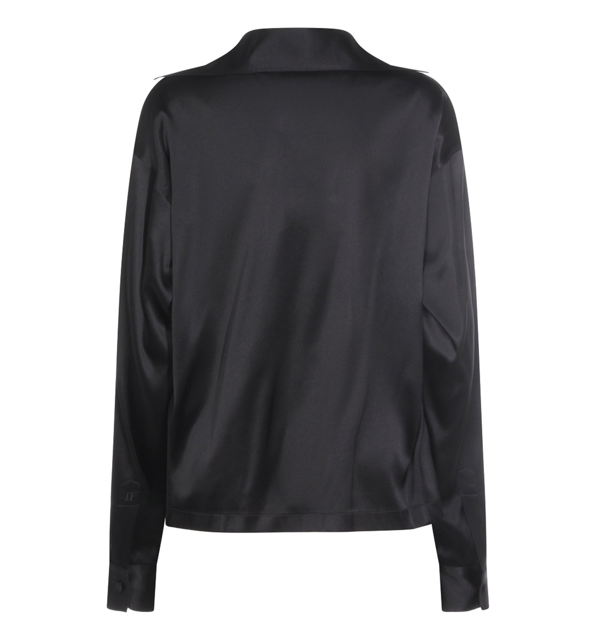 Stretch Silk Satin Polo With Tonal TF Embroidered Logo