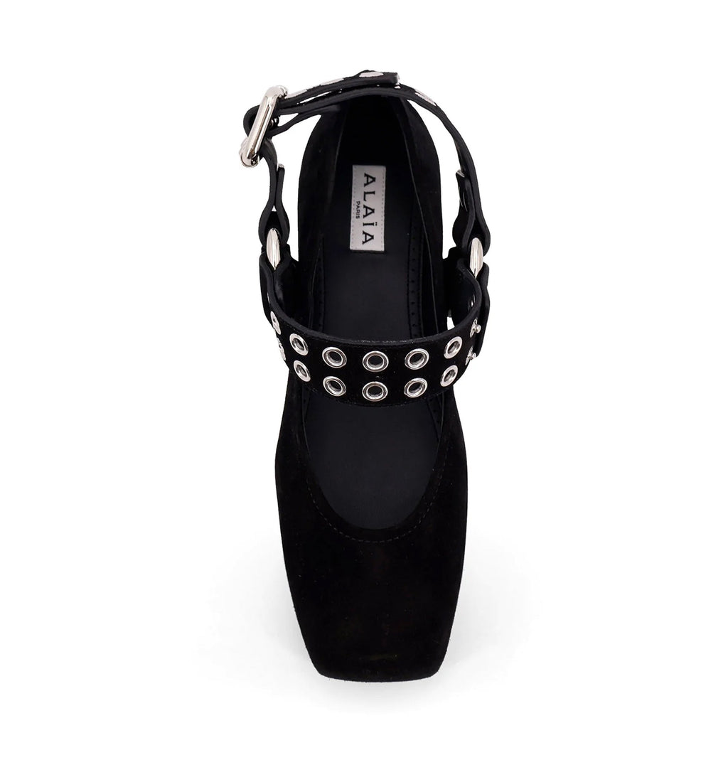 Suede Biker Ballet Flats