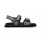 Dioract Micro-Houndstooth Print Sandals - Black/White