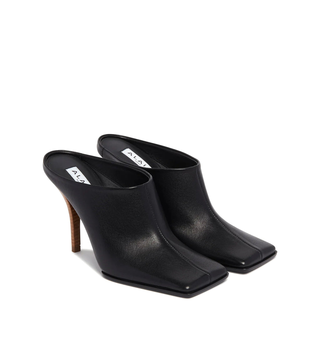 Soft Square Mules In Leather