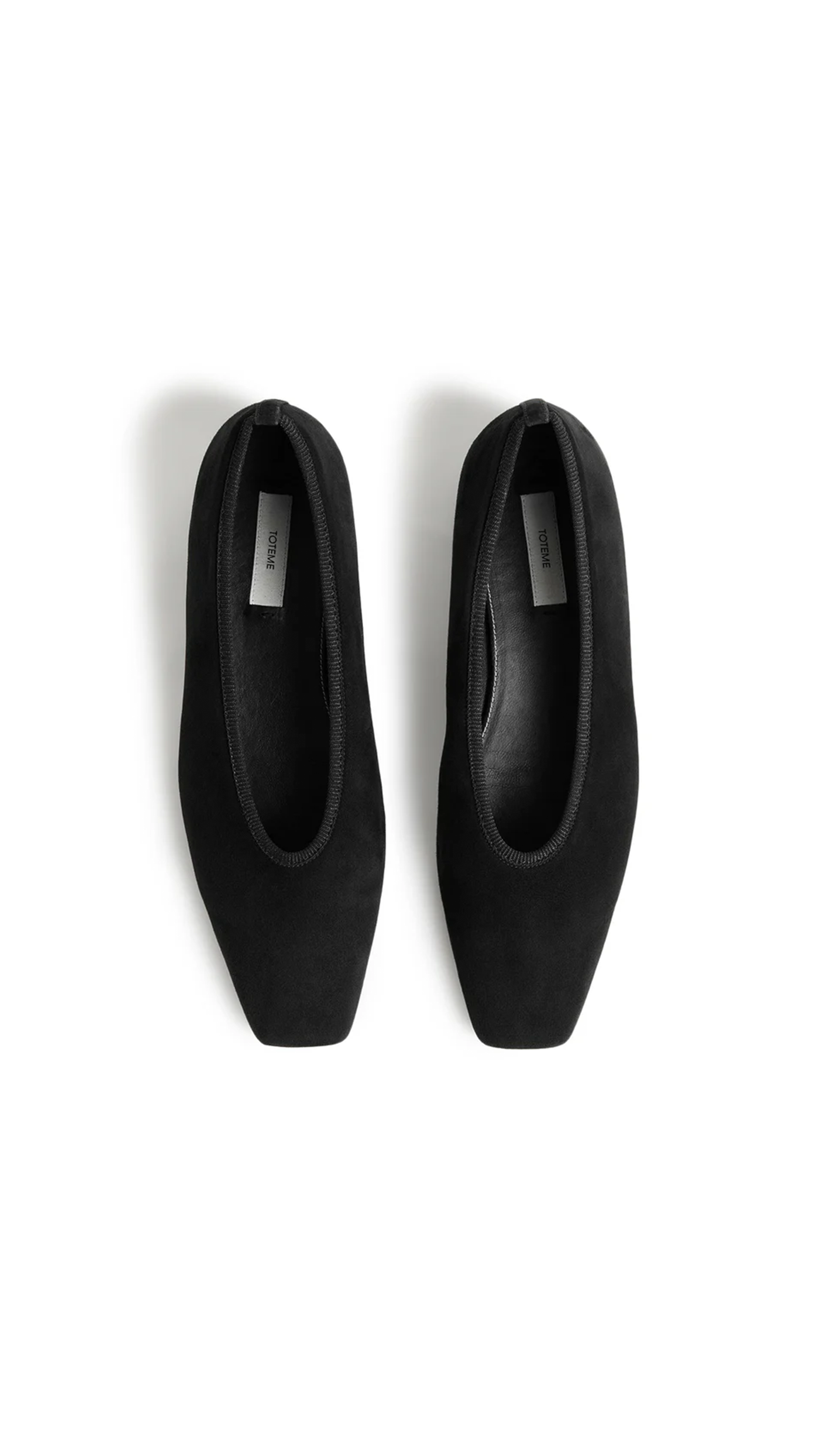 Minimalist Suede Ballerinas - Black