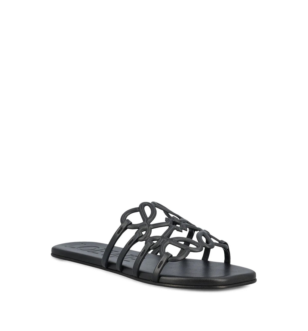 Petal Anagram Slide in Soft Calfskin