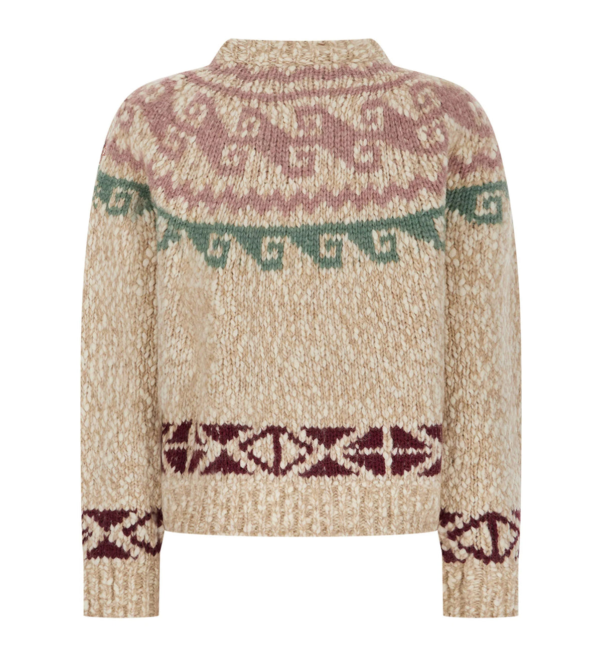 Geometric Jacquard Wool Blend Sweater