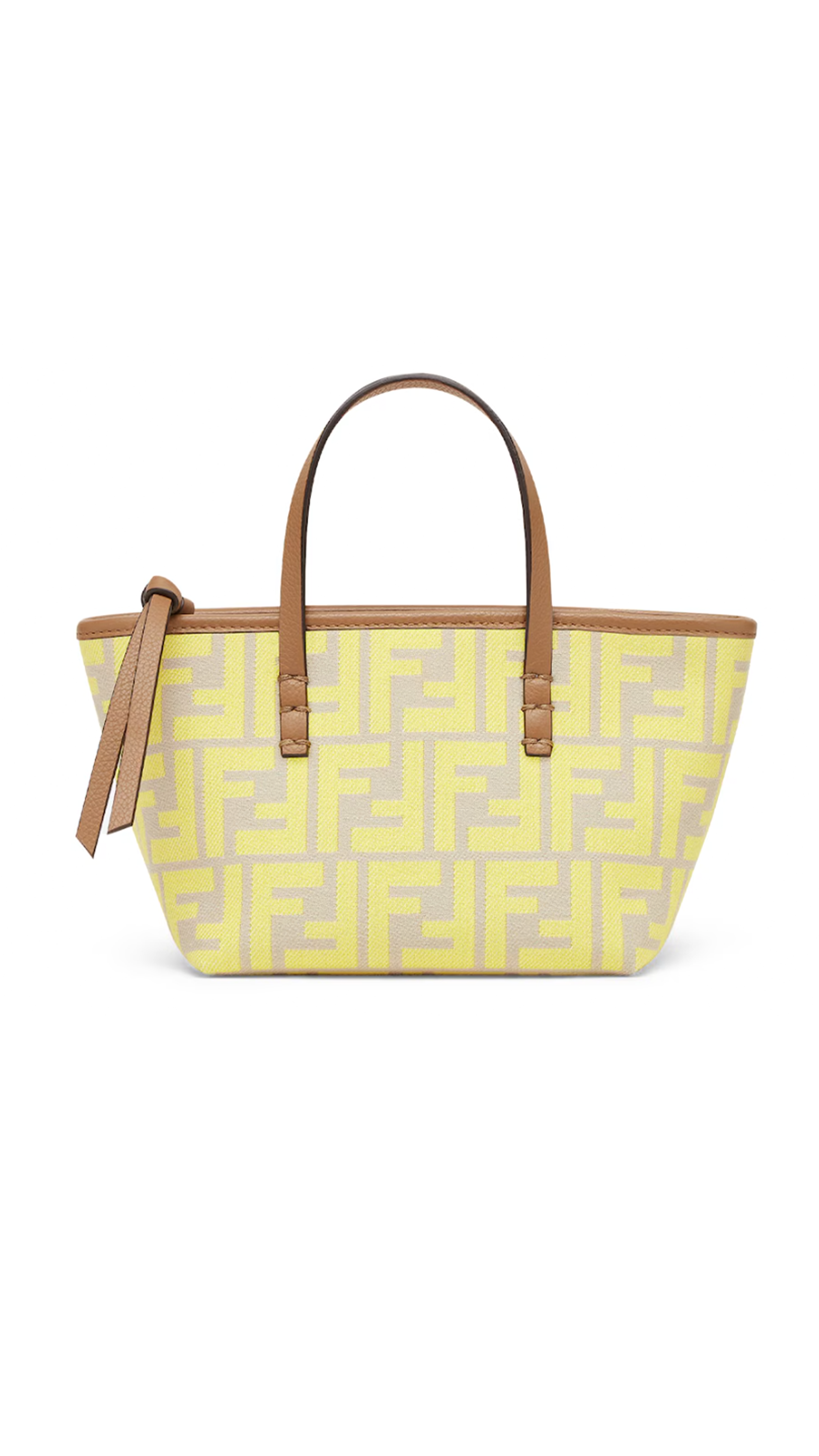 Roll Mini FF Jacquard Mini Bag - Neon Yellow