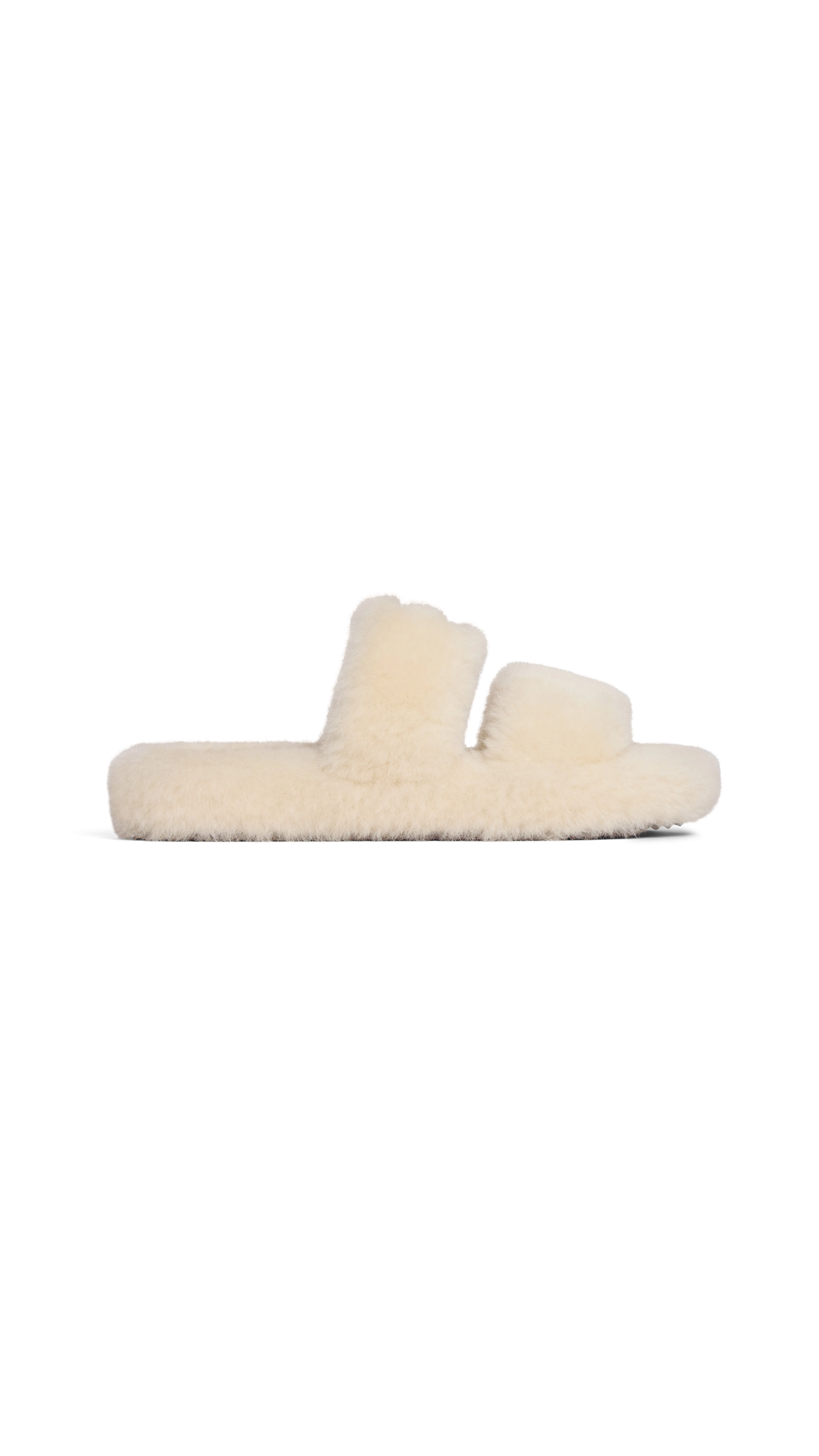 Fur Slides Triomphe in Shearling - Beige/Brown