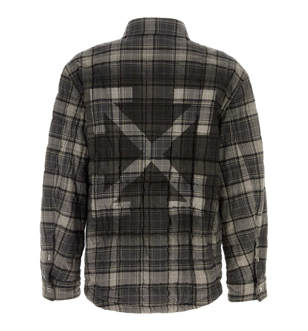 Spray Arrow Check Padded Overshirt