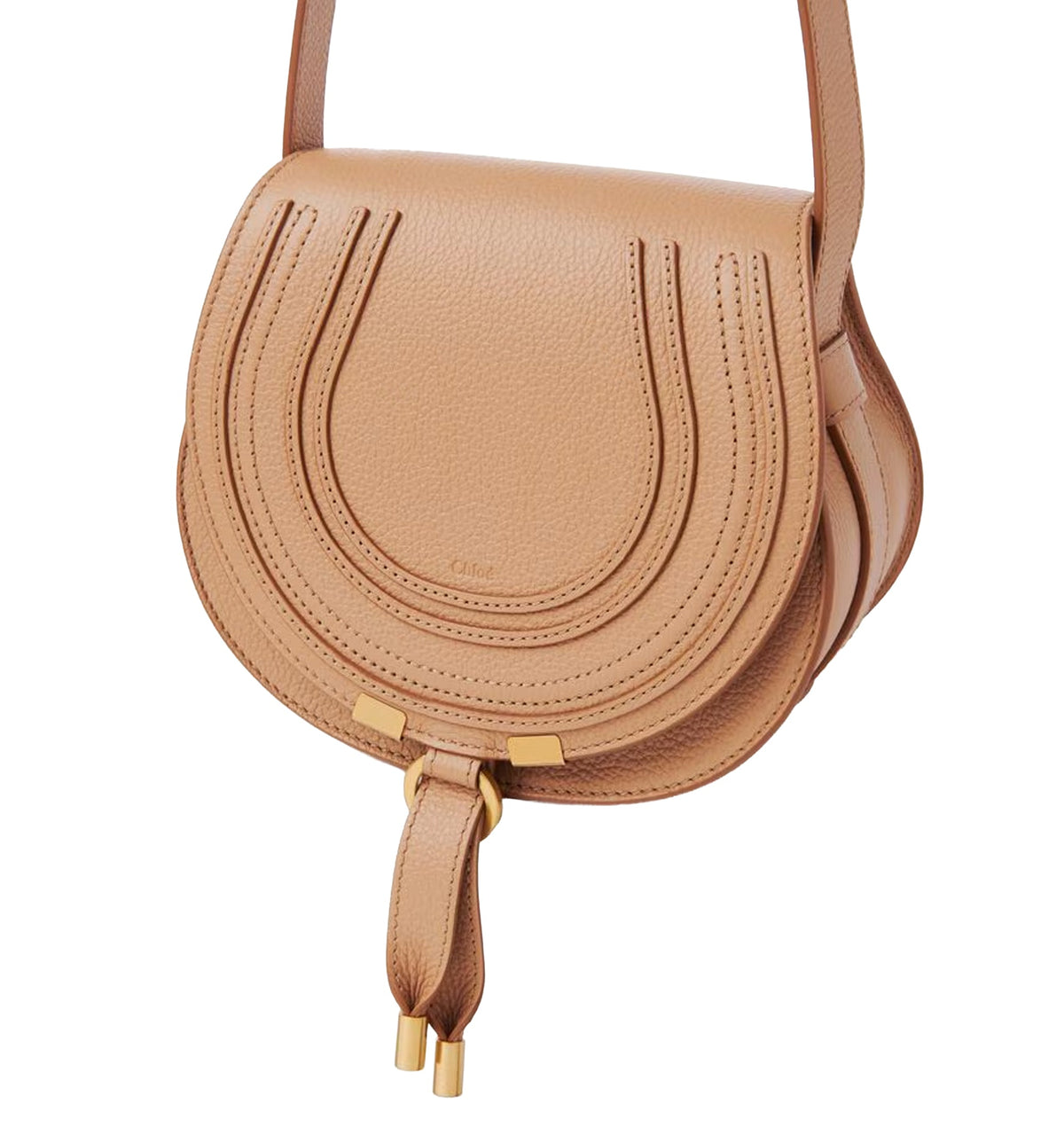 Small Marcie Saddle Bag In Grained Leather